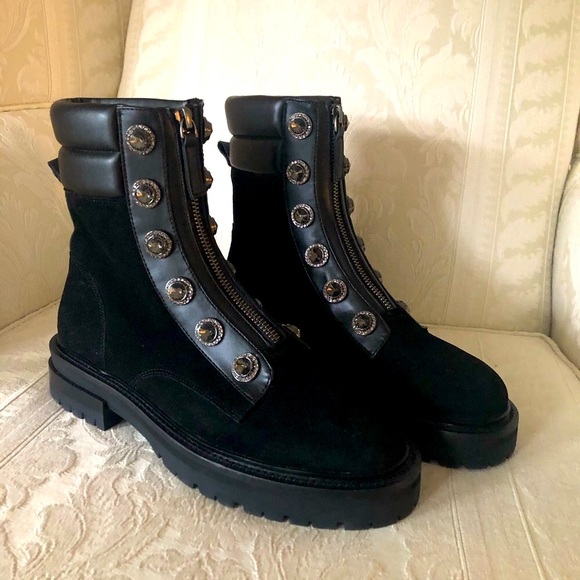 $230 Kurt Geiger jeweled combat boots